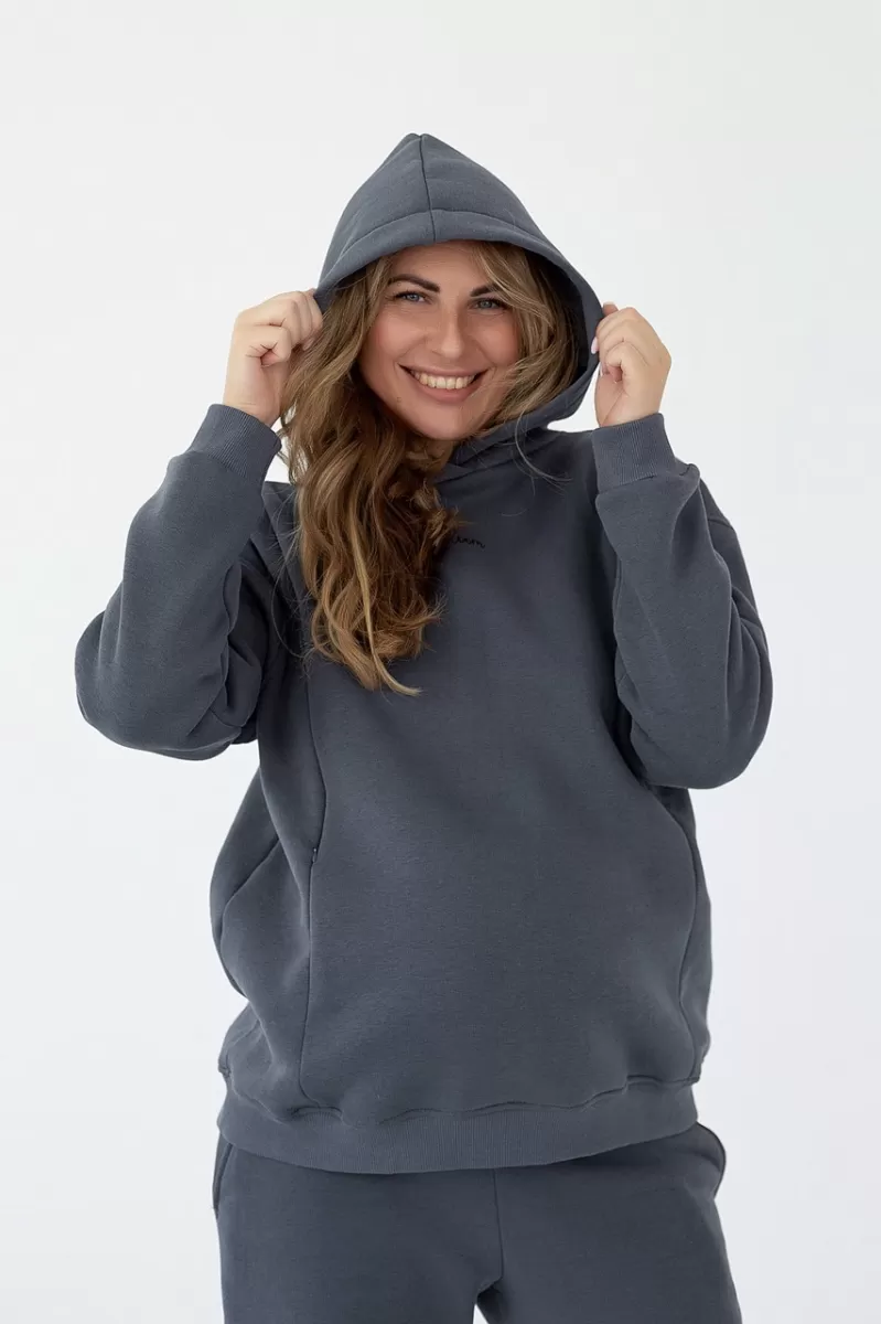 Тепле худи для вагітних та годуючих Bloom 29000 графіт
