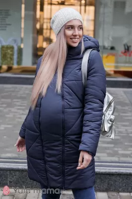 Зимове пальто для вагітних Angie синій