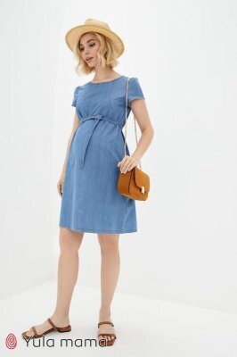 Джинсовое платье для беременных и кормящих Grace джинсово-голубой