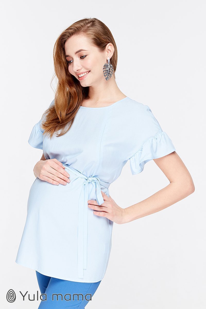 Блузка для вагітних і годуючих Marion блакитне шамбр