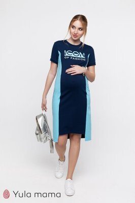 Сукня-футболка для вагітних і годуючих Koi темно-синій