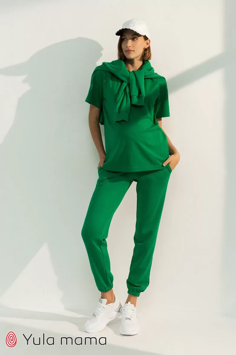 Спортивные брюки-джоггеры для беременных Celia зеленый