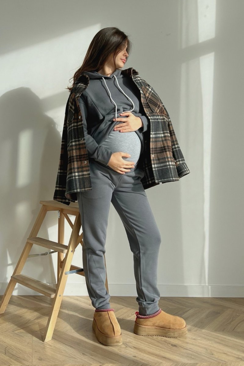 Спортивний костюм для вагітних та годуючих 4218114-4 графітовий