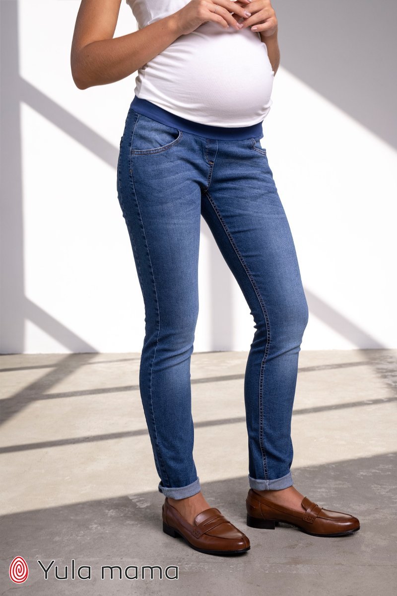 Стильні джинси для вагітних Nicolle синє