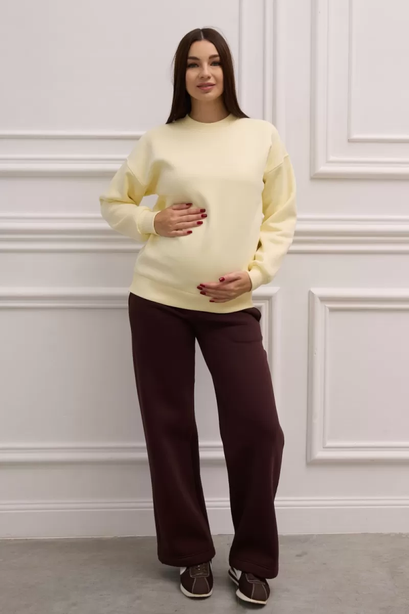 Світшот для вагітних та годування 2357 1291 світло-жовтий