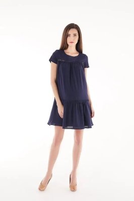 Платье для беременных 1303527 темно-синее