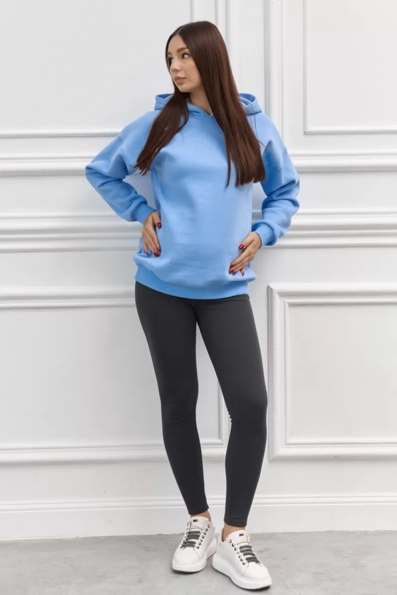 Худі на флісі для вагітних та годуючих 2521 1426 блакитний