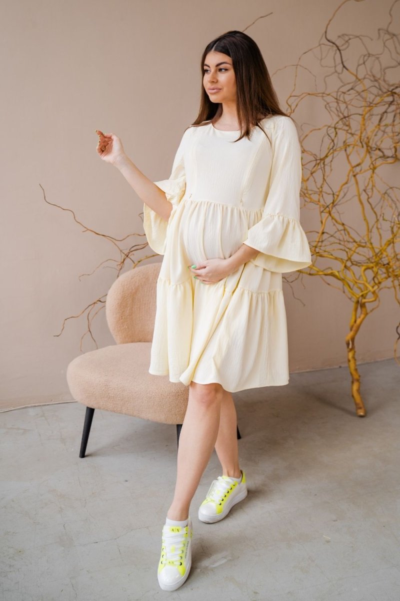 Платье для беременных и кормящих 1459735 лимонный