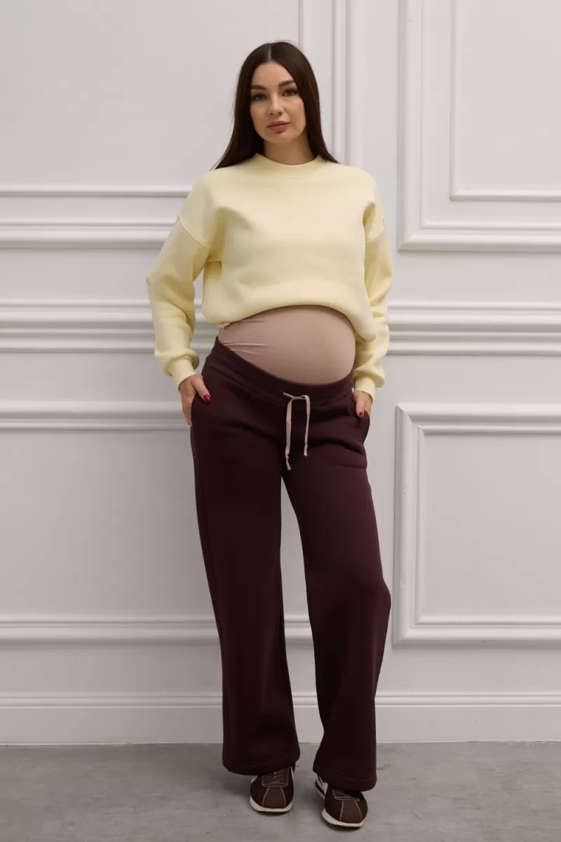 Тёплые штаны для беременных 2320 1479 шоколадный