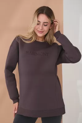 Тепла туніка для вагітних та годуючих Harmony темний тауп