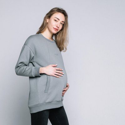 Свитшот для беременных и кормящих Серый