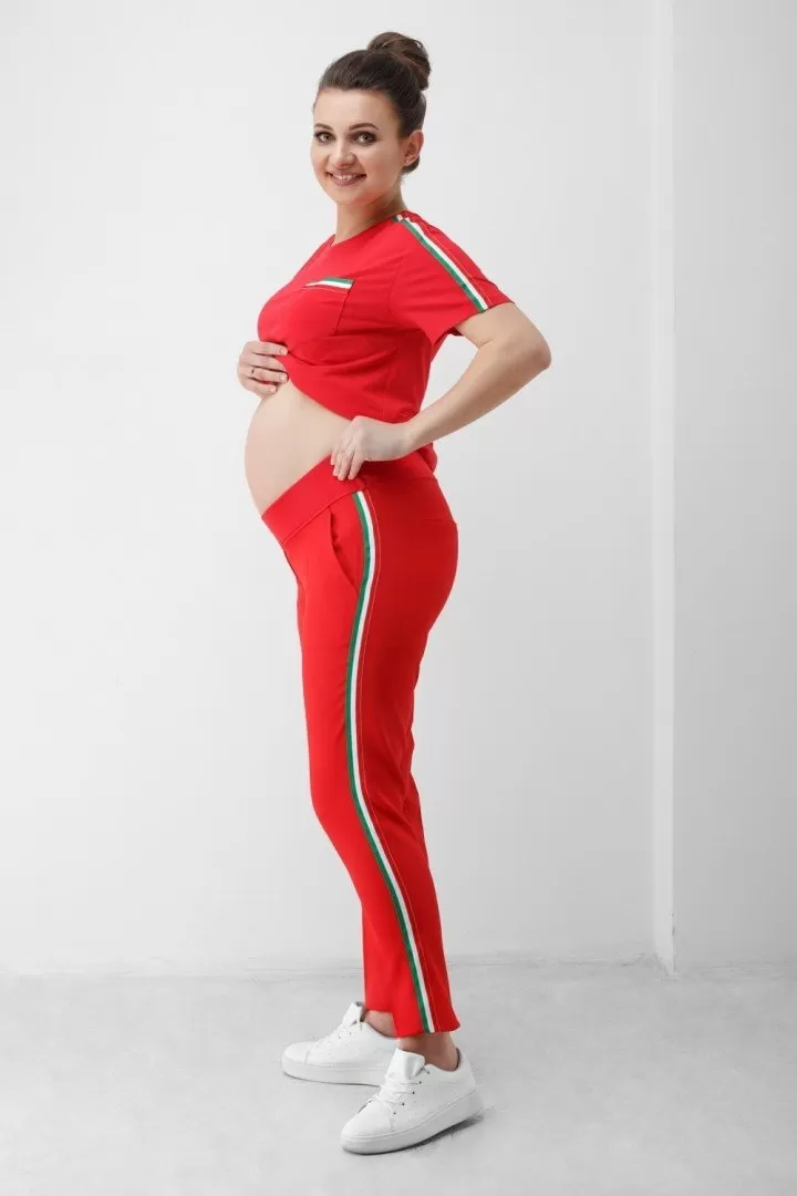 Штаны для беременных 1818 0629 красные
