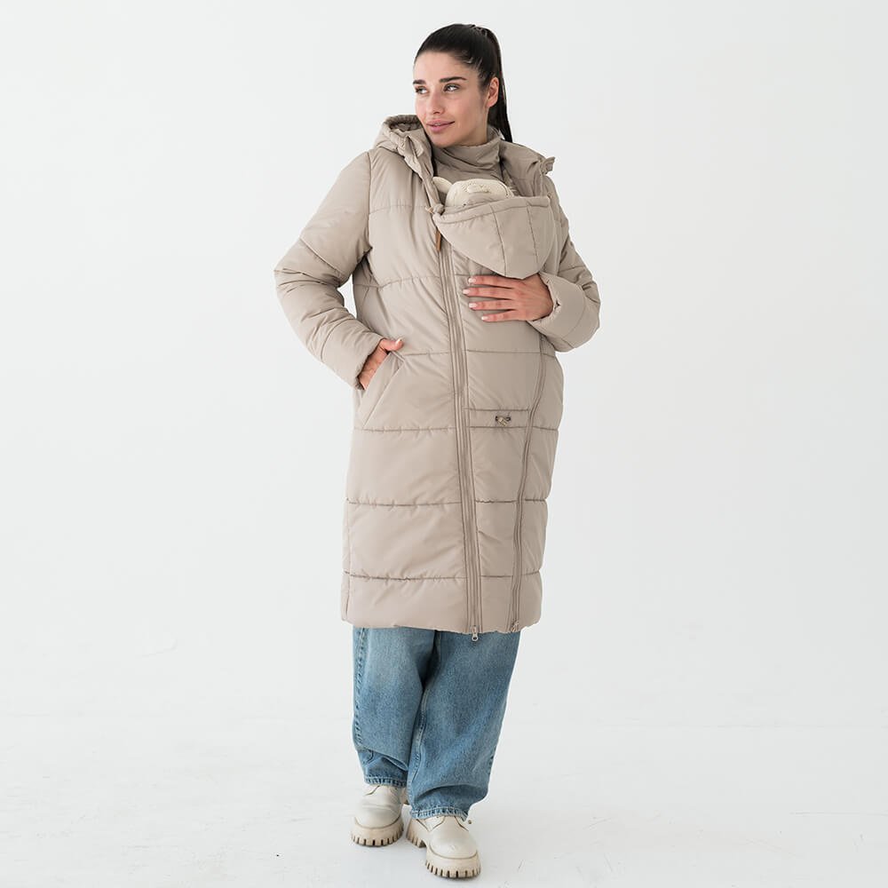 Зимова слінггокуртка / куртка для вагітних 3в1 Латте