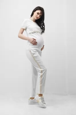 Спортивні штани для вагітних 1837 0338 білі
