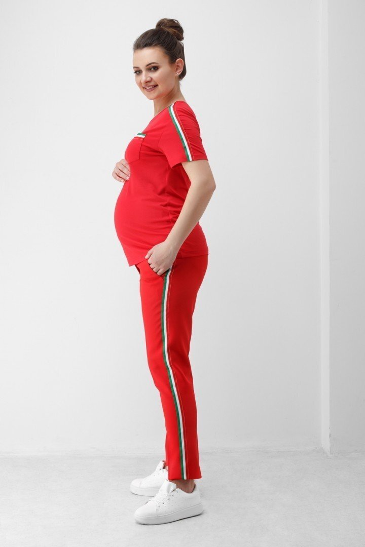 Штаны для беременных 1818 0629 красные