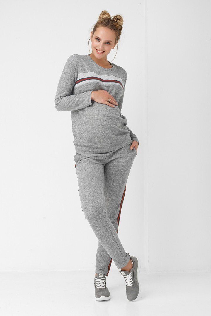 Спортивный костюм для беременных и кормящих 1861-1061 серый