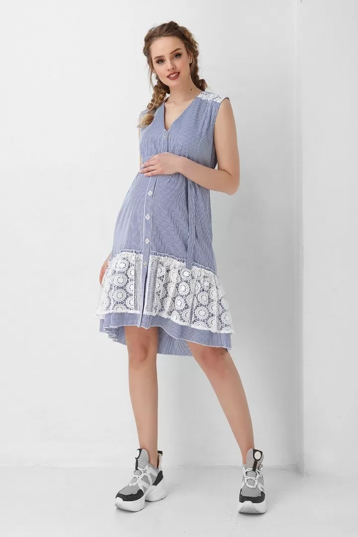 Платье для беременных и кормящих 1954 1034 голубой