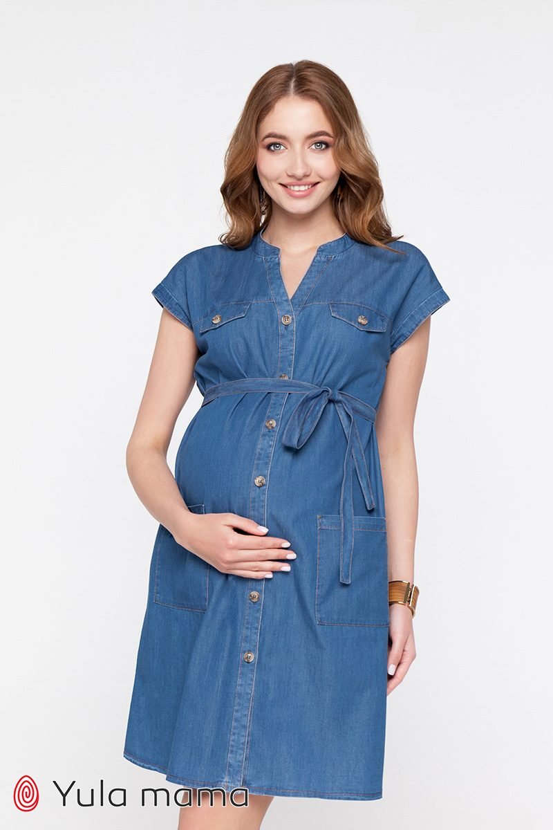 Платье-рубашка для беременных и кормящих Ivy джинс