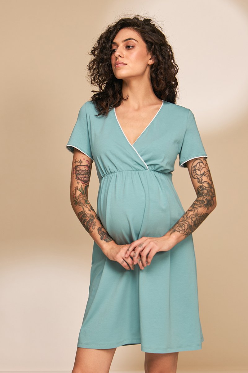 Нічна сорочка для вагітних та годуючих Alisa light полинь