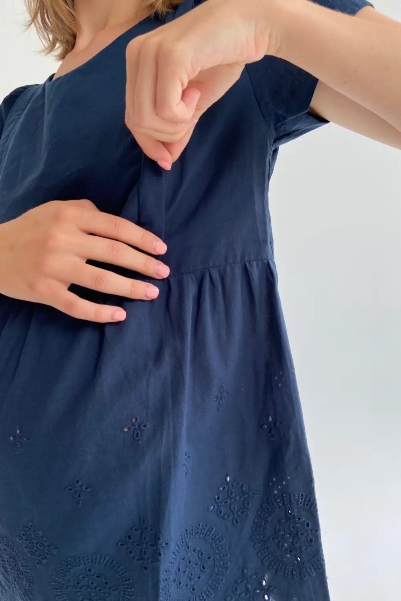 Блуза для вагітних та годуючих 3093074 темно-синя