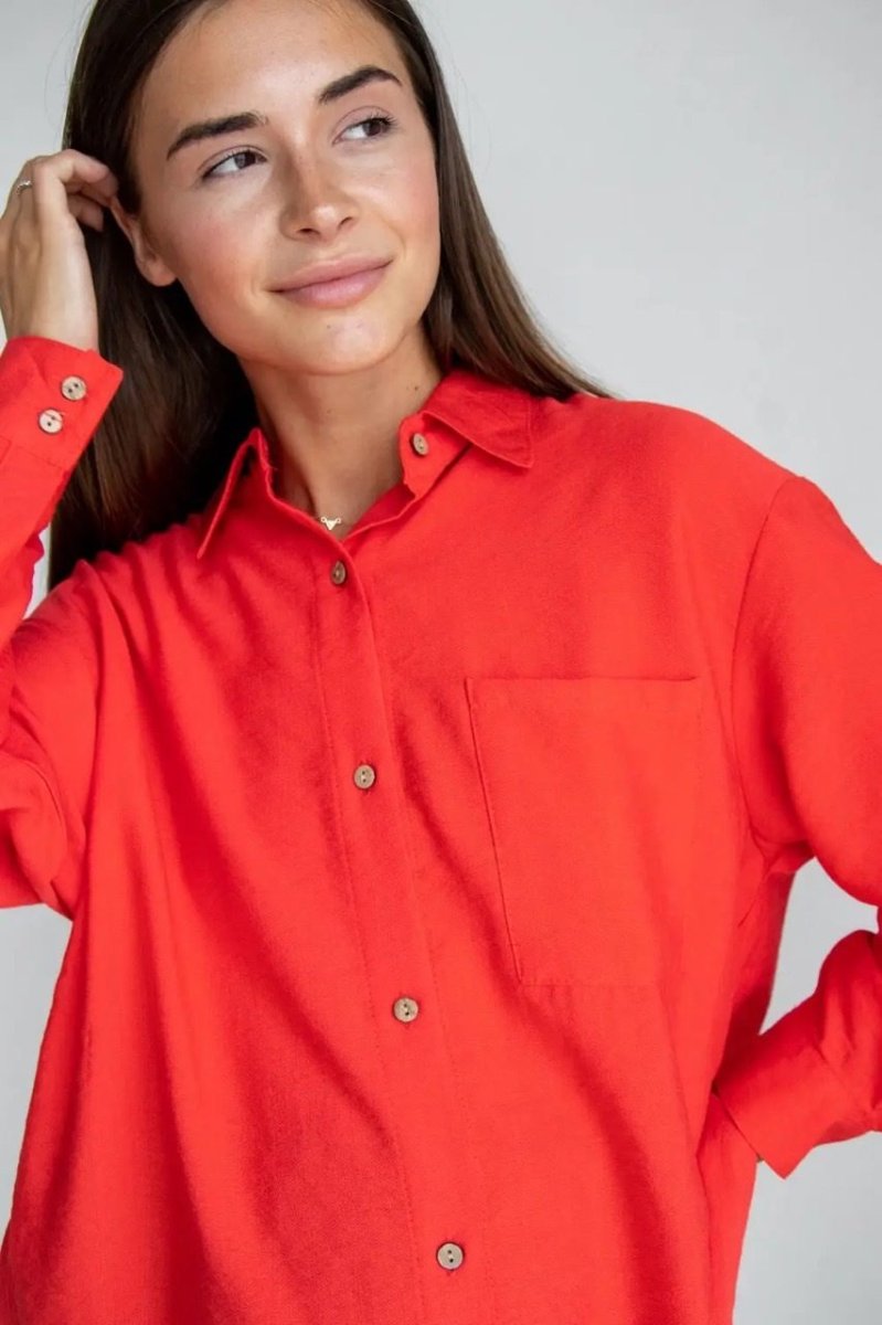 Блуза-сорочка для вагітних 2101711 червона
