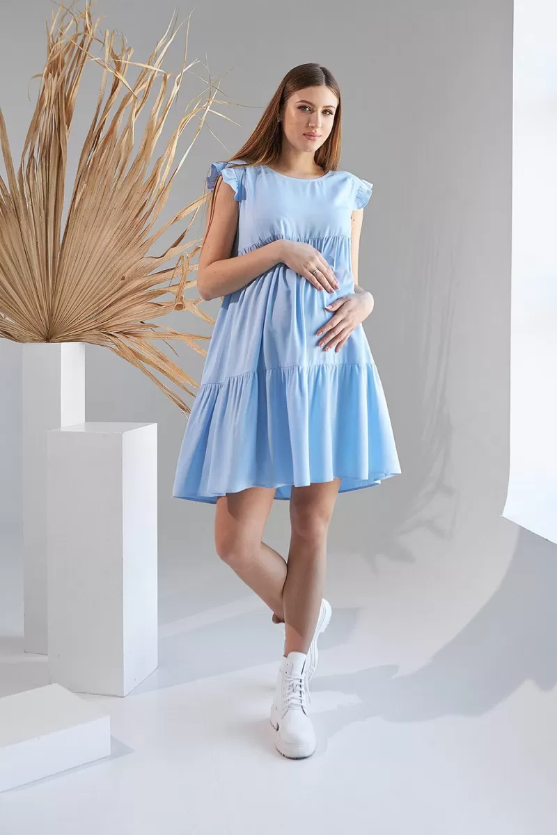 Платье для беременных и кормящих 2155 1508 голубой