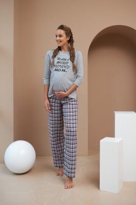 Пижама для беременных и кормящих 2190 1564 серый