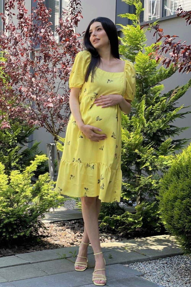 Платье для беременных и кормящих 2221 1630 желтое