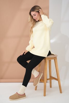 Теплые лосины для беременных на меху Zoe черные