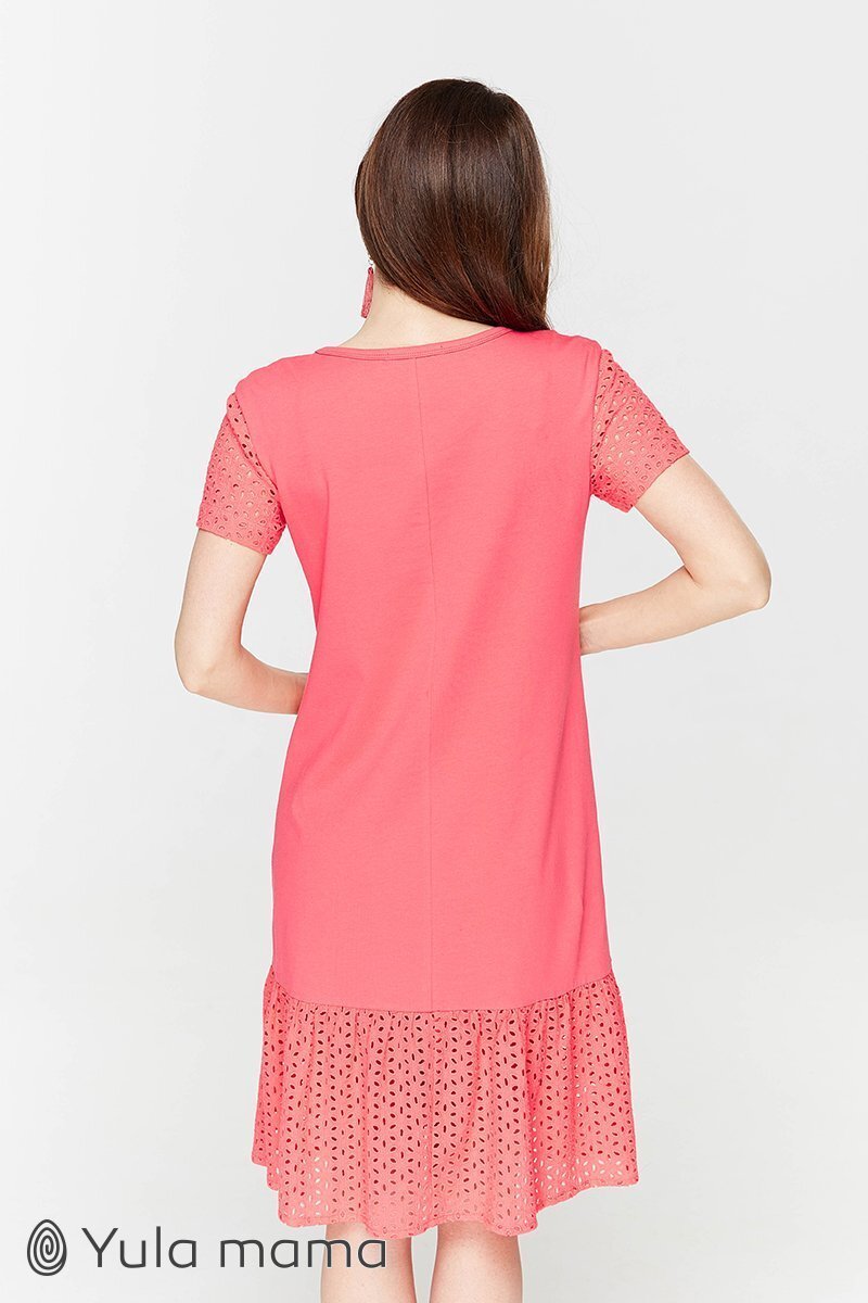 Платье-футболка для беременных и кормящих Dream розовое