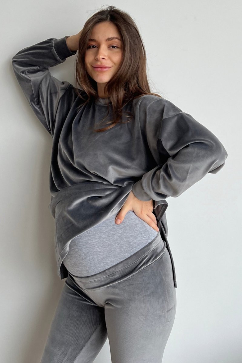 Плюшевий костюм для вагітних 4473154-4 графітовий