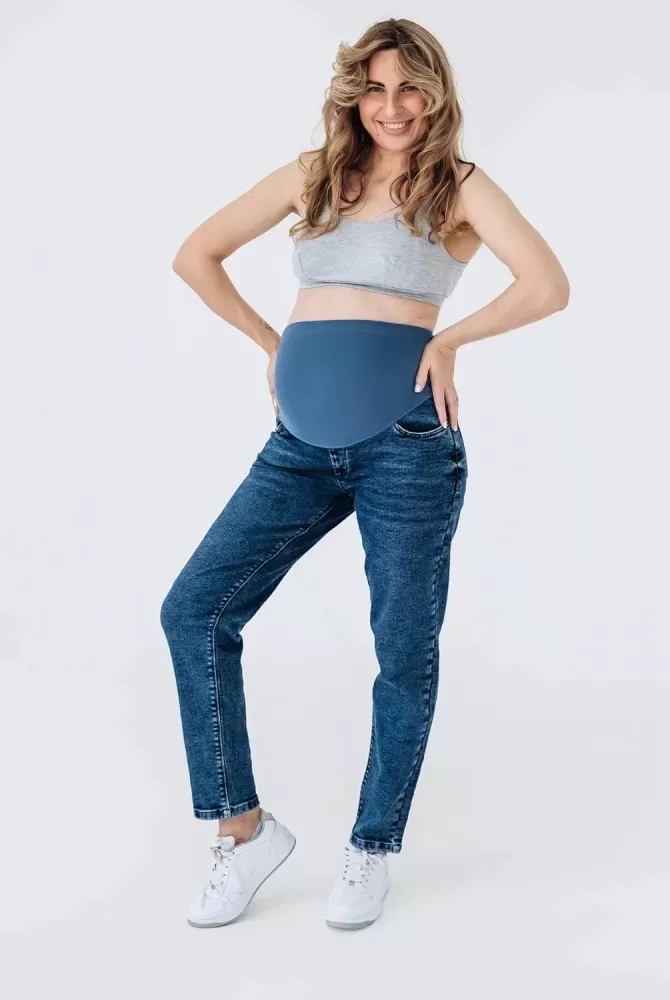 Джинси-бойфренди для вагітних 42000 блакитні