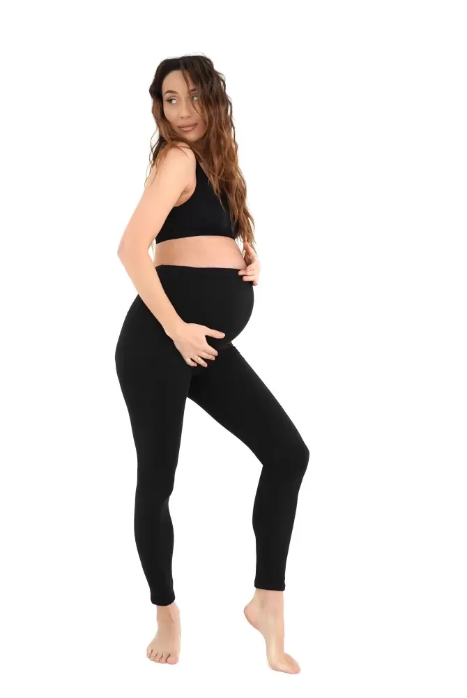 Термо-легінси для вагітних 690 чорні