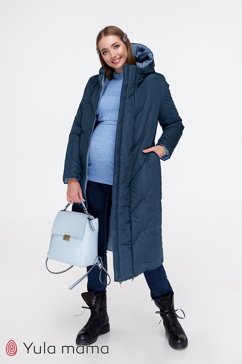 Зимове пальто для вагітних Tokyo синій + синій