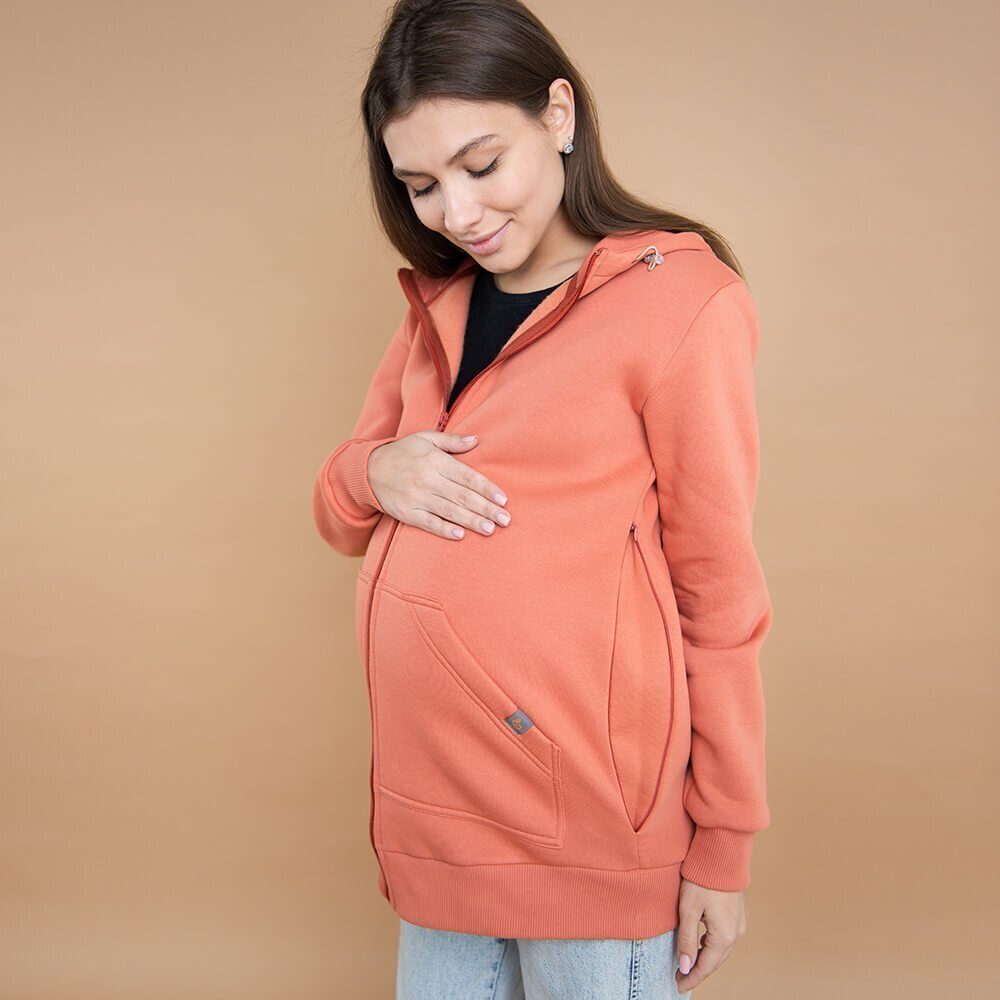 Худи для беременных со вставкой для ребенка - Папайя