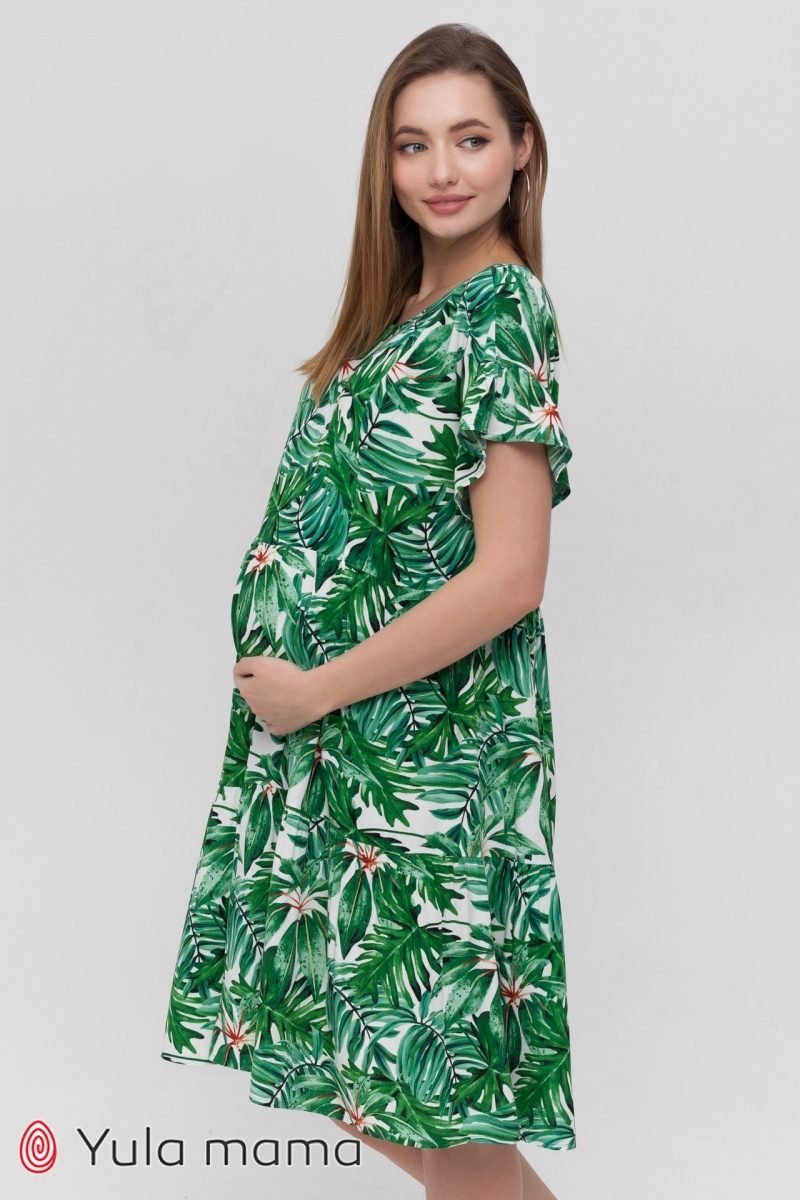 Платье с оборками для беременных и кормящих Annabelle тропик