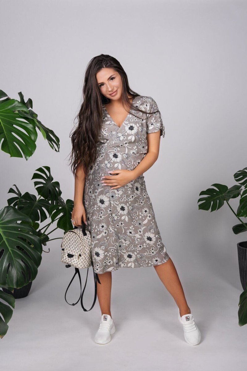 Платье для беременных 4173604 серый