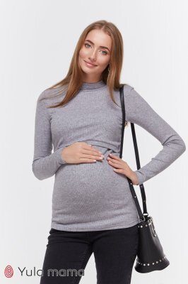 Базовый гольф для беременных и кормящих Lecie warm серый