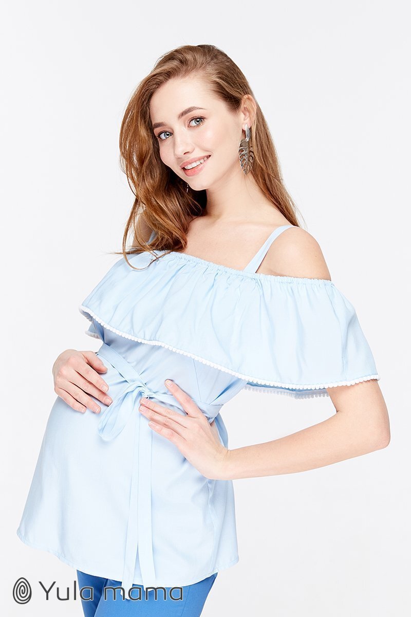 Блузка для беременных и кормящих Brenda светло-голубой