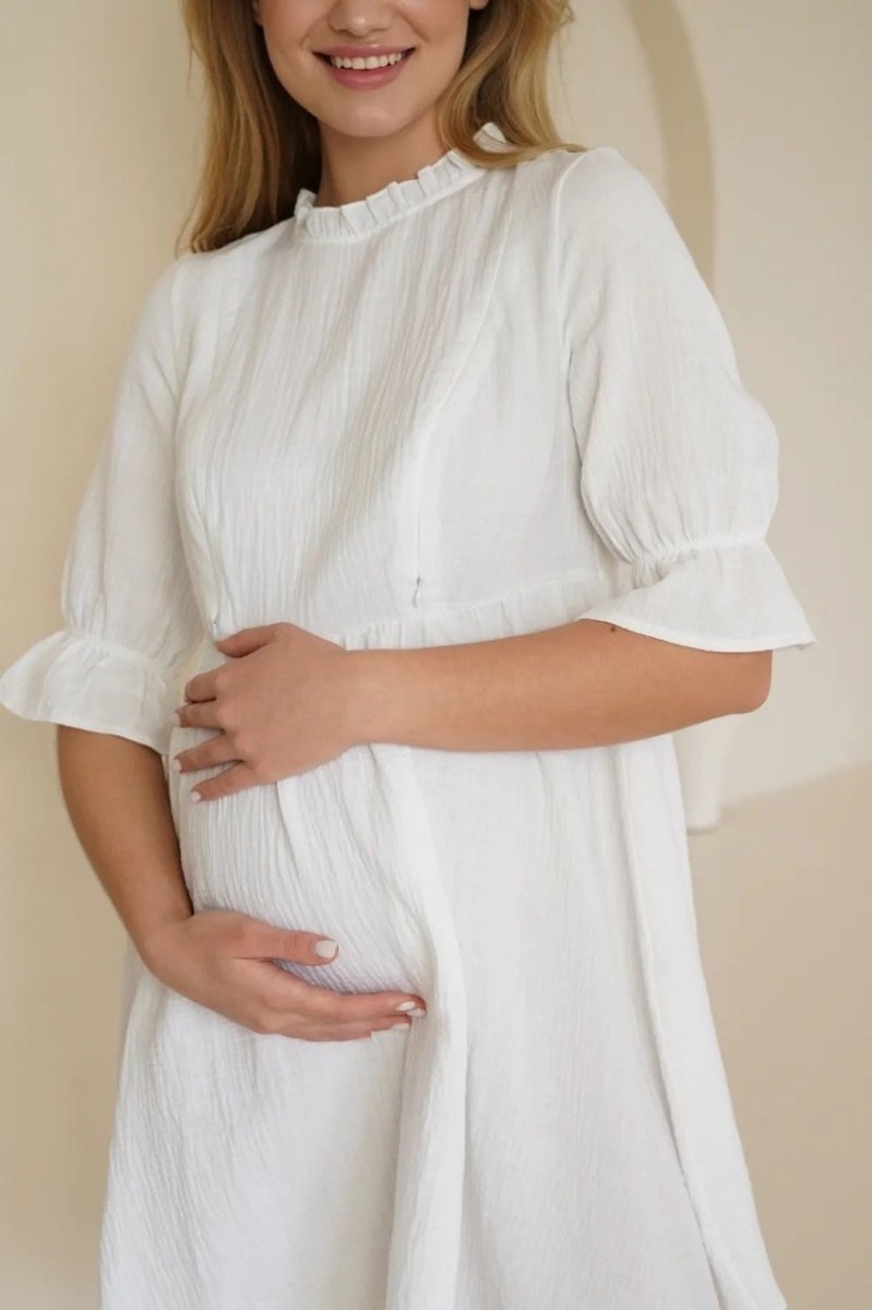 Муслінове плаття для вагітних та годуючих 4501746 білий
