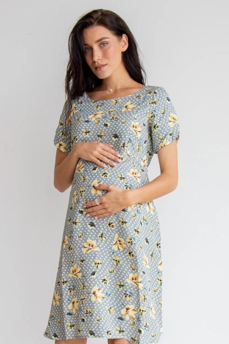 Платье для беременных и кормящих 4182604 серый