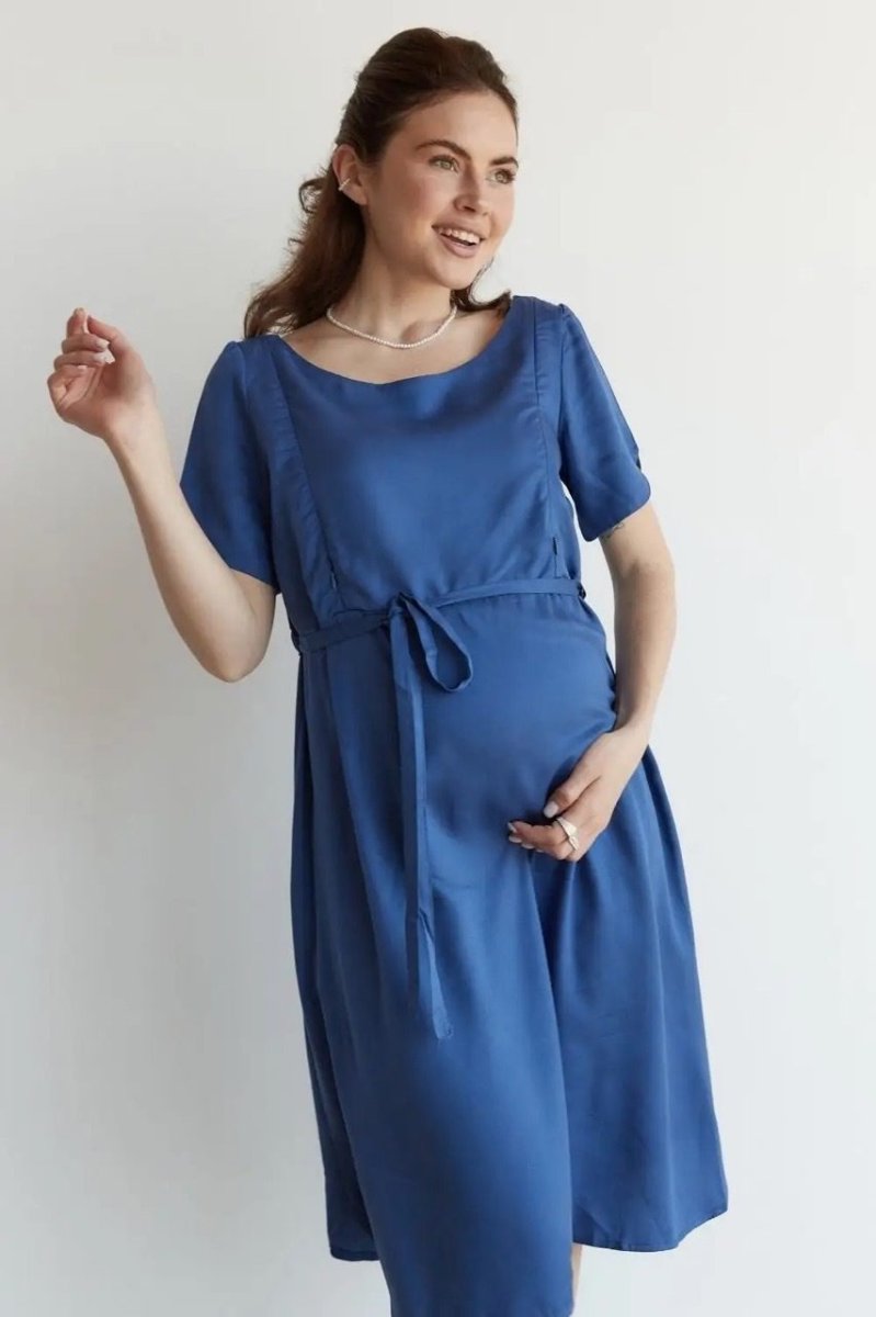 Платье для беременных и кормящих 4182616 синий