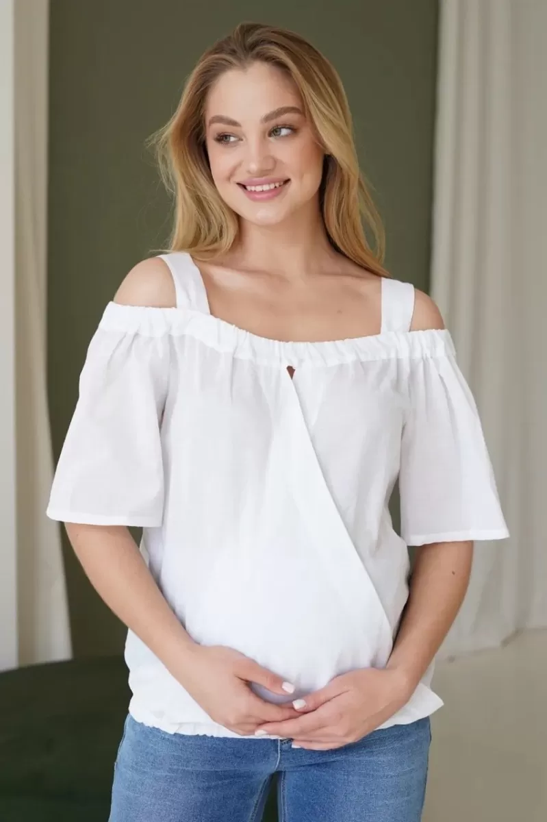 Блуза для вагітних 4184066 Білий