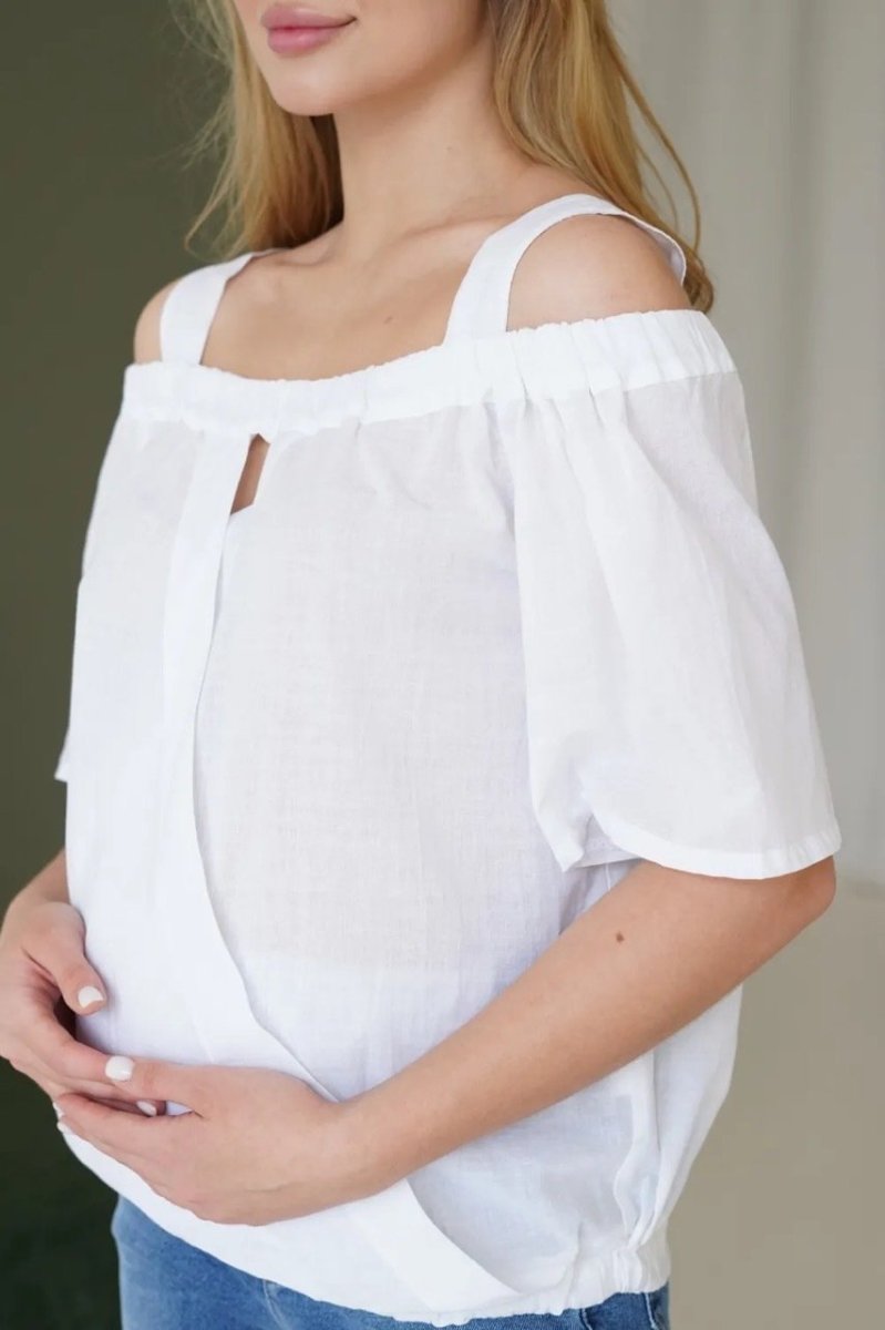 Блуза для вагітних 4184066 Білий