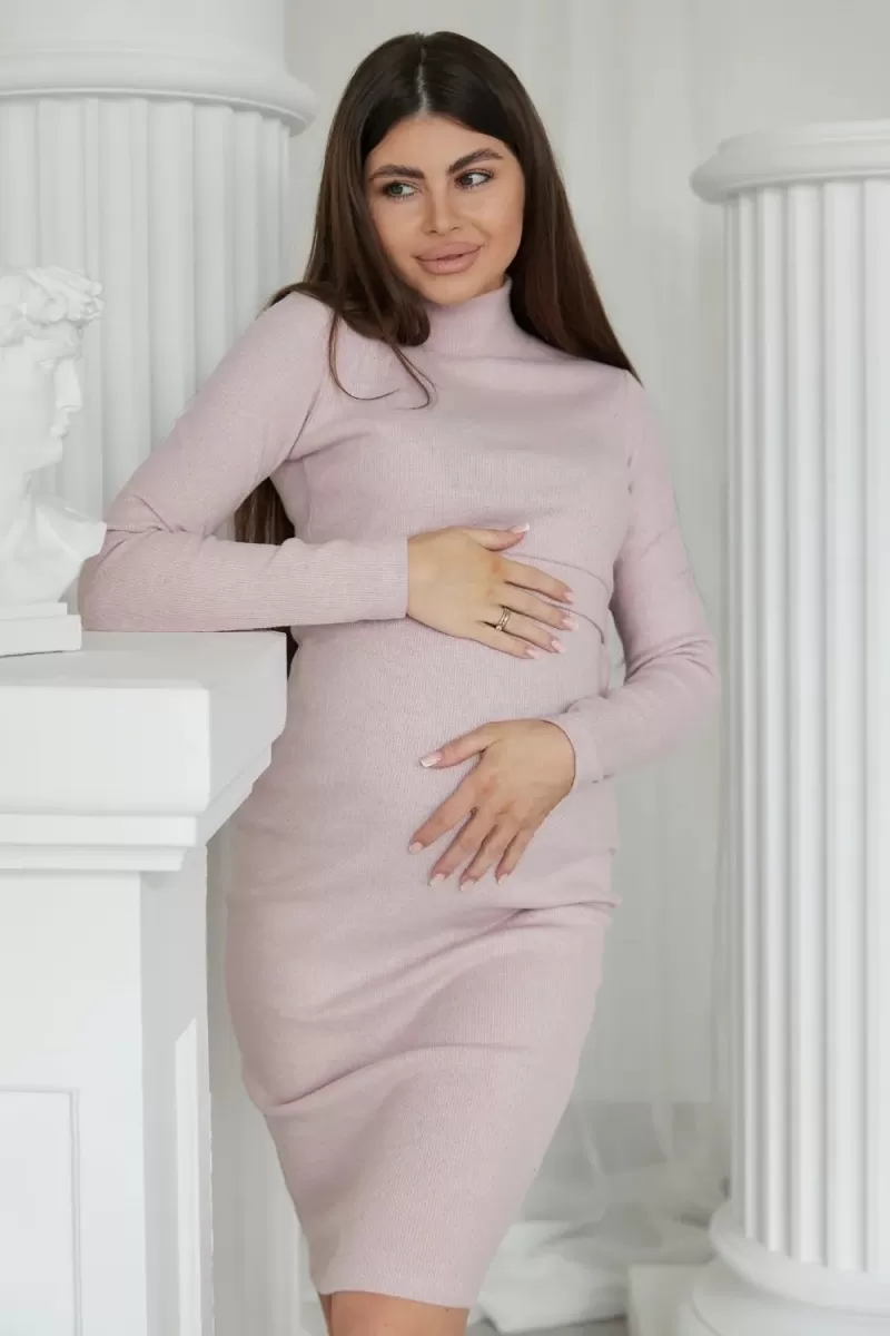 Платье для беременных и кормящих 4217133 пудра