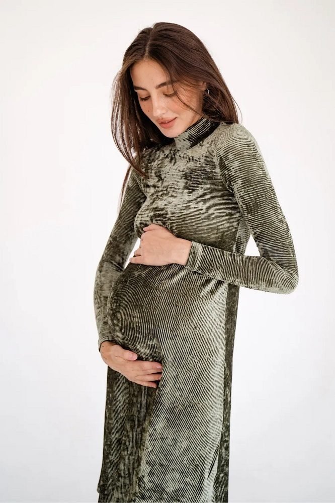 Платье для беременных 4226126 тёмно-зелёный