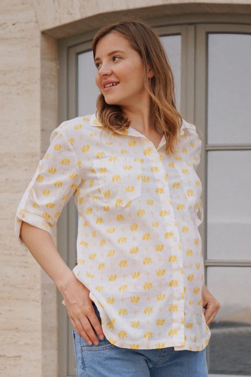 Блуза для беременных 4241715 жёлтая