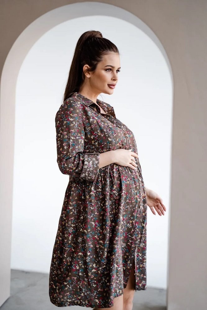Платье для беременных и кормящих 4292604 хаки