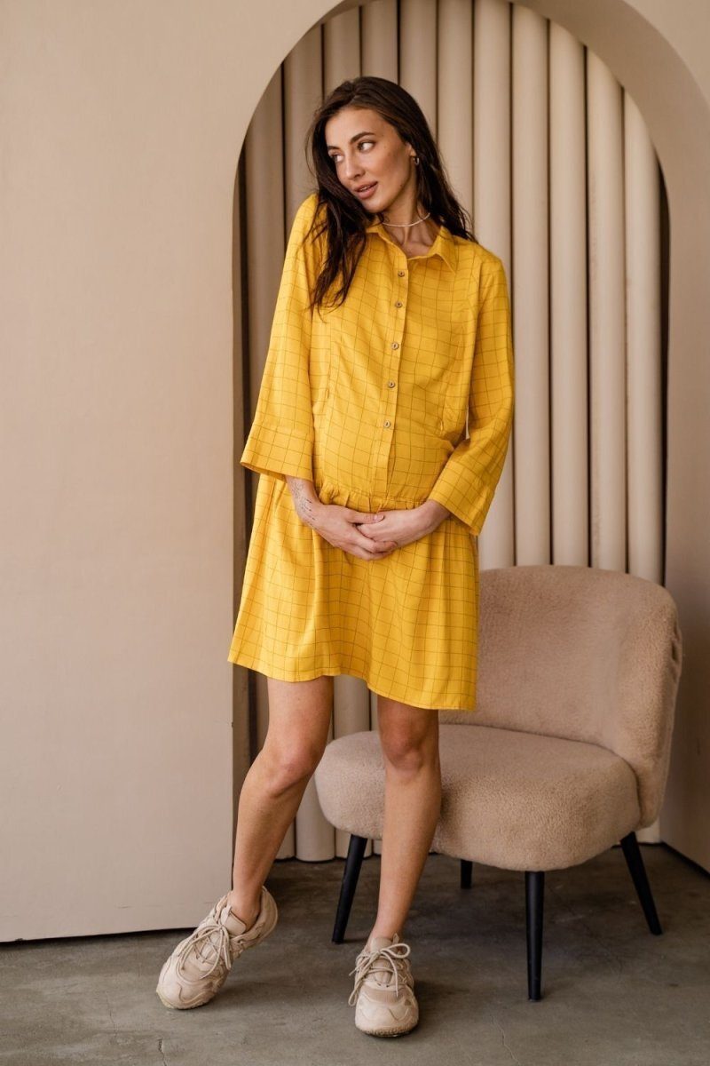 Платье для беременных и кормящих 4319738 жёлтый
