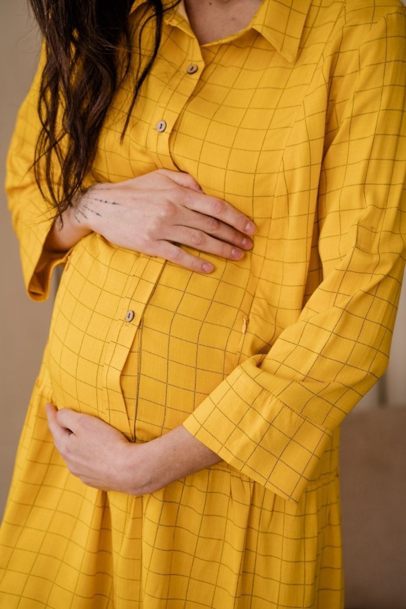 Платье для беременных и кормящих 4319738 жёлтый